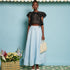 Sister Jane Pleated Maxi Skirt in Blue