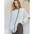 BING XIOUGN 26AW Plush-Collar Ruffle Top in Ivory