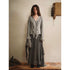 PLAYAPLY 26AW Marled Cloud-Fringe Cardigan in Limestone Gray