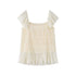 Vena Label 26SS Lace-Ruched Square-Neck Top & Balloon Trousers