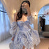 Selkie Blue Rose Gingham Puff Mini Dress