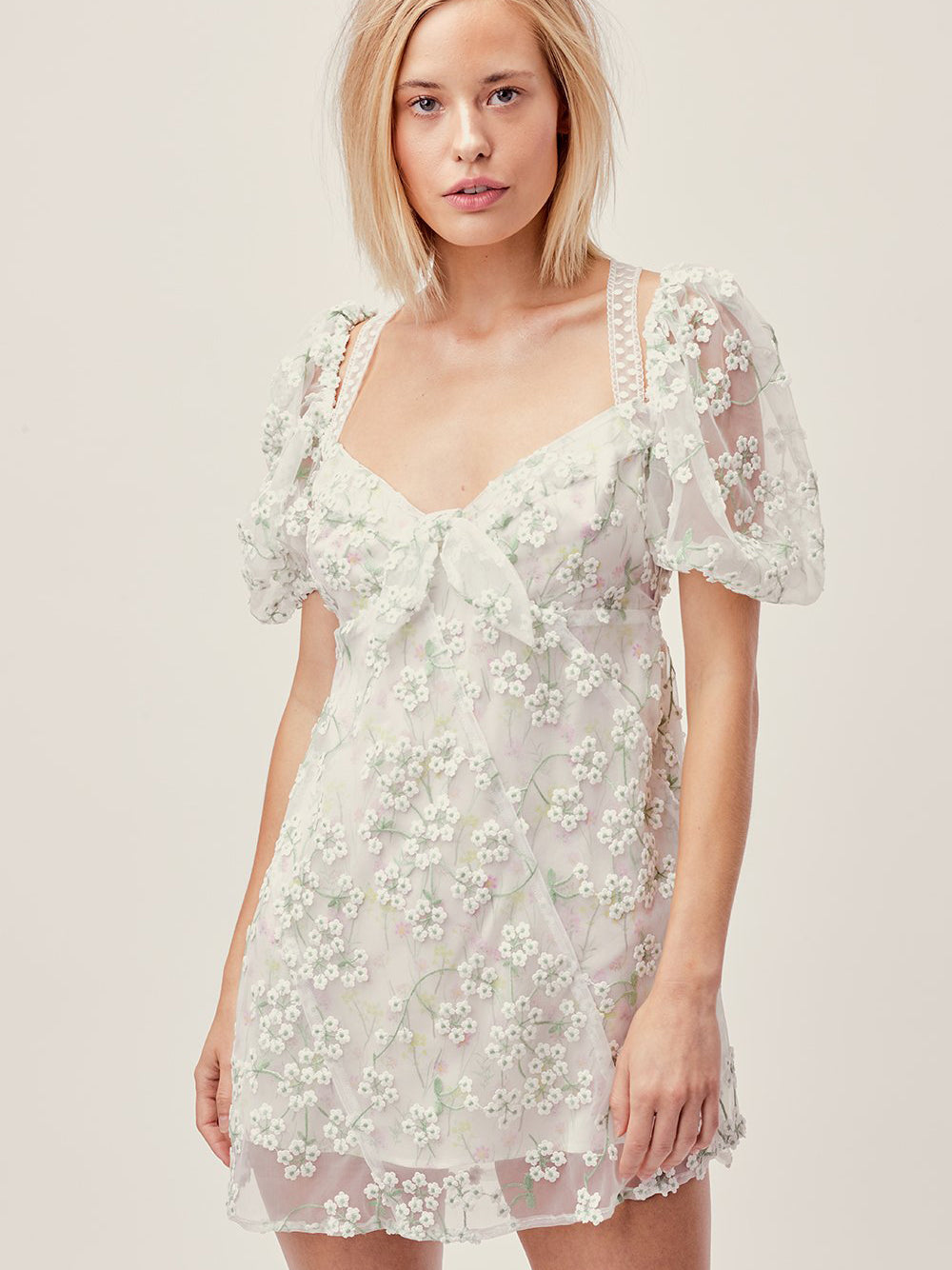 eclair mini dress For Love & Lemons clair Floral Embroidered Mini Dress