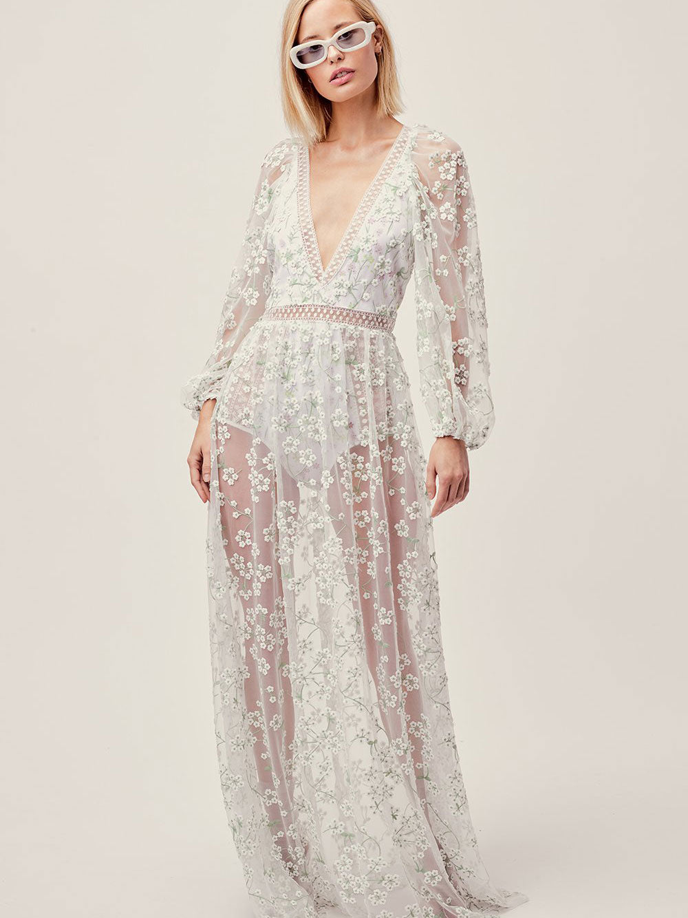 eclair maxi dress Women's Vix Paula Hermanny Knit Silvie Long Dress - clair