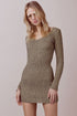 SPARKLE KNIT METALLIC LONG SLEEVE DRESS