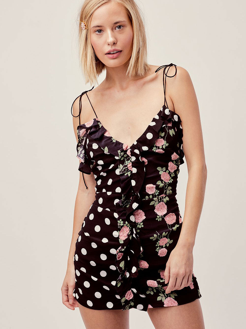 mochi shirred mini dress Second Chance For Love & Lemons Mochi Shirred Mini Dress 2NDCHNC-CD1894-SU19