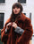 Camel Vegan Mink Tailoring Coat with Gemstone - Mulaner