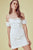 Anabelle Eyelet Lace Up Dress White - Mulaner