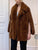 Camel Vegan Mink Tailoring Coat with Gemstone - Mulaner