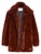 Camel Vegan Mink Tailoring Coat with Gemstone - Mulaner