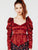 LABELLE PEPLUM BLOUSE GARNET - Mulaner