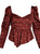 LABELLE PEPLUM BLOUSE GARNET - Mulaner